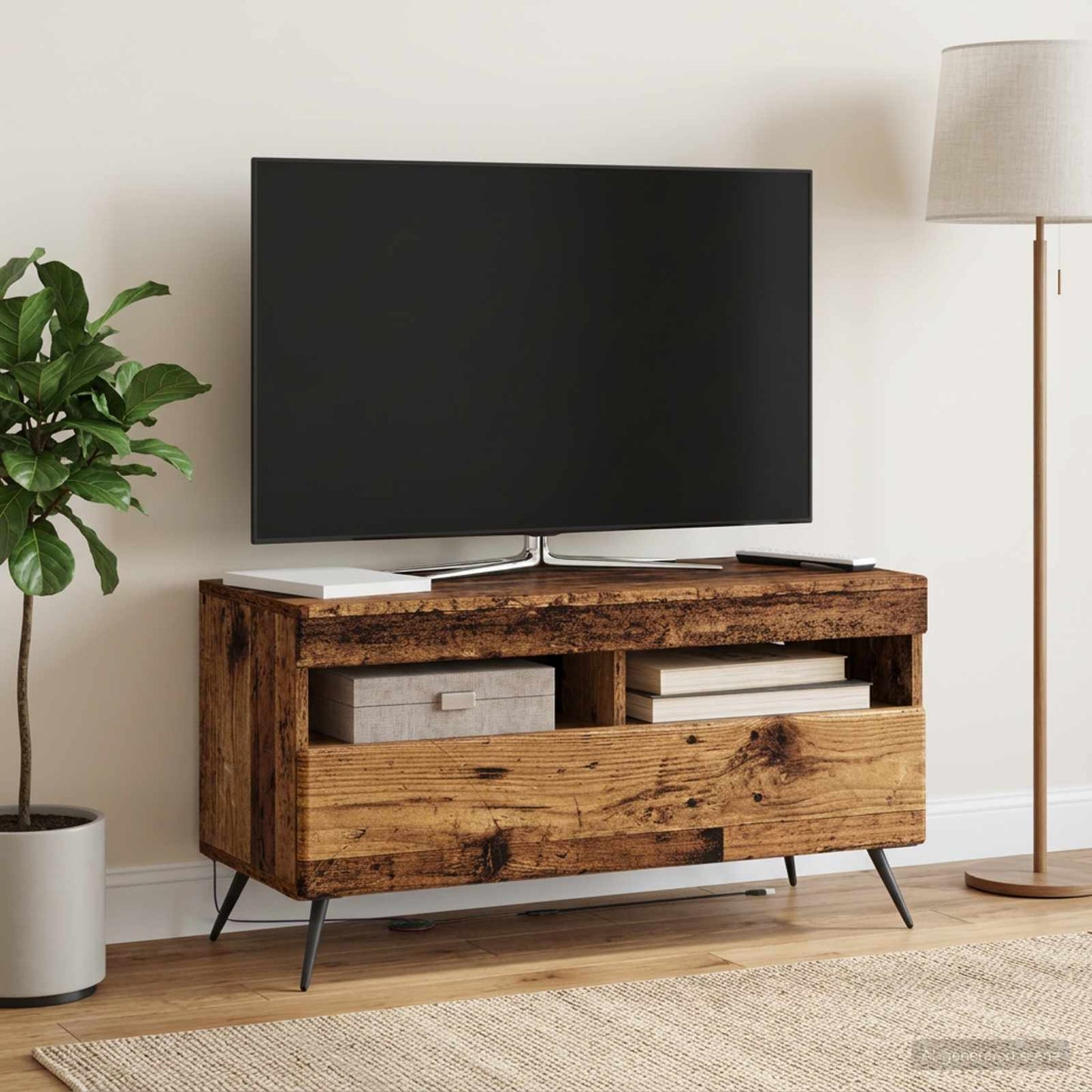 LED TV szekrény Antik Fa Szerelt Fa