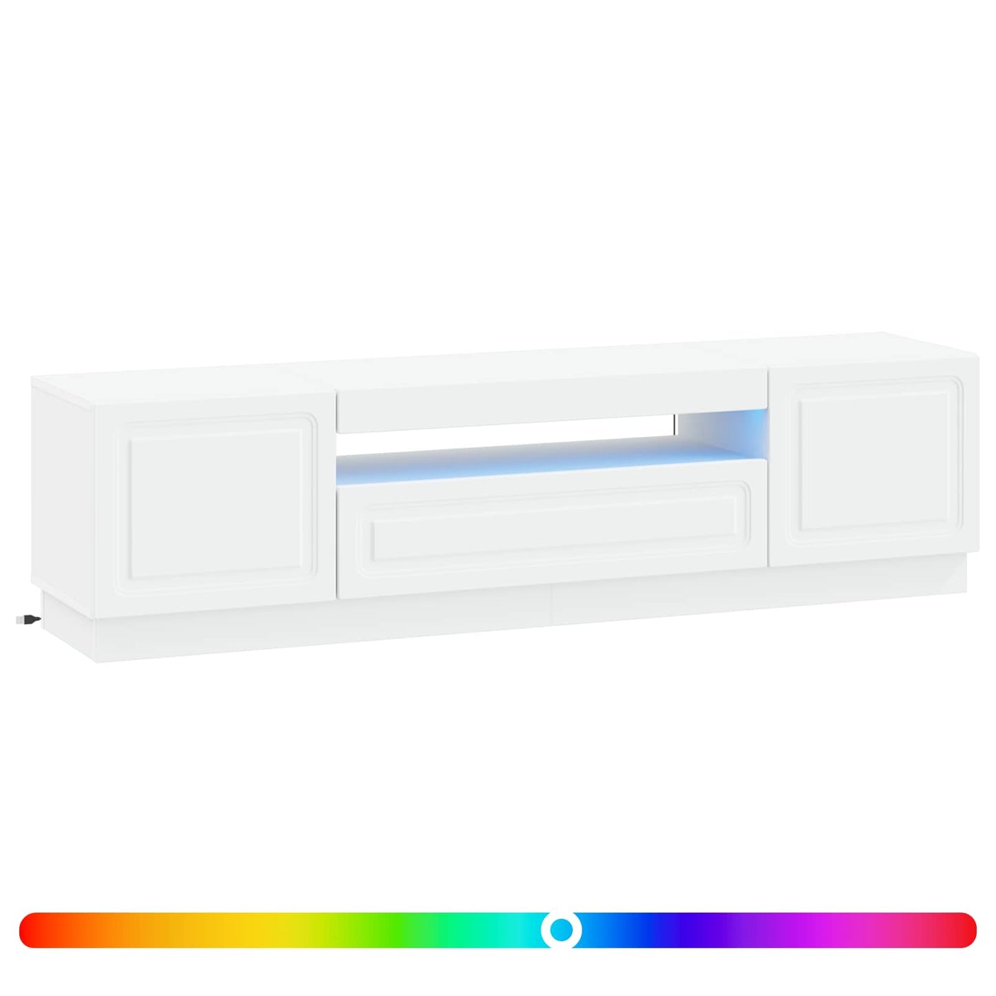 LED TV szekrény Fehér Szerelt Fa