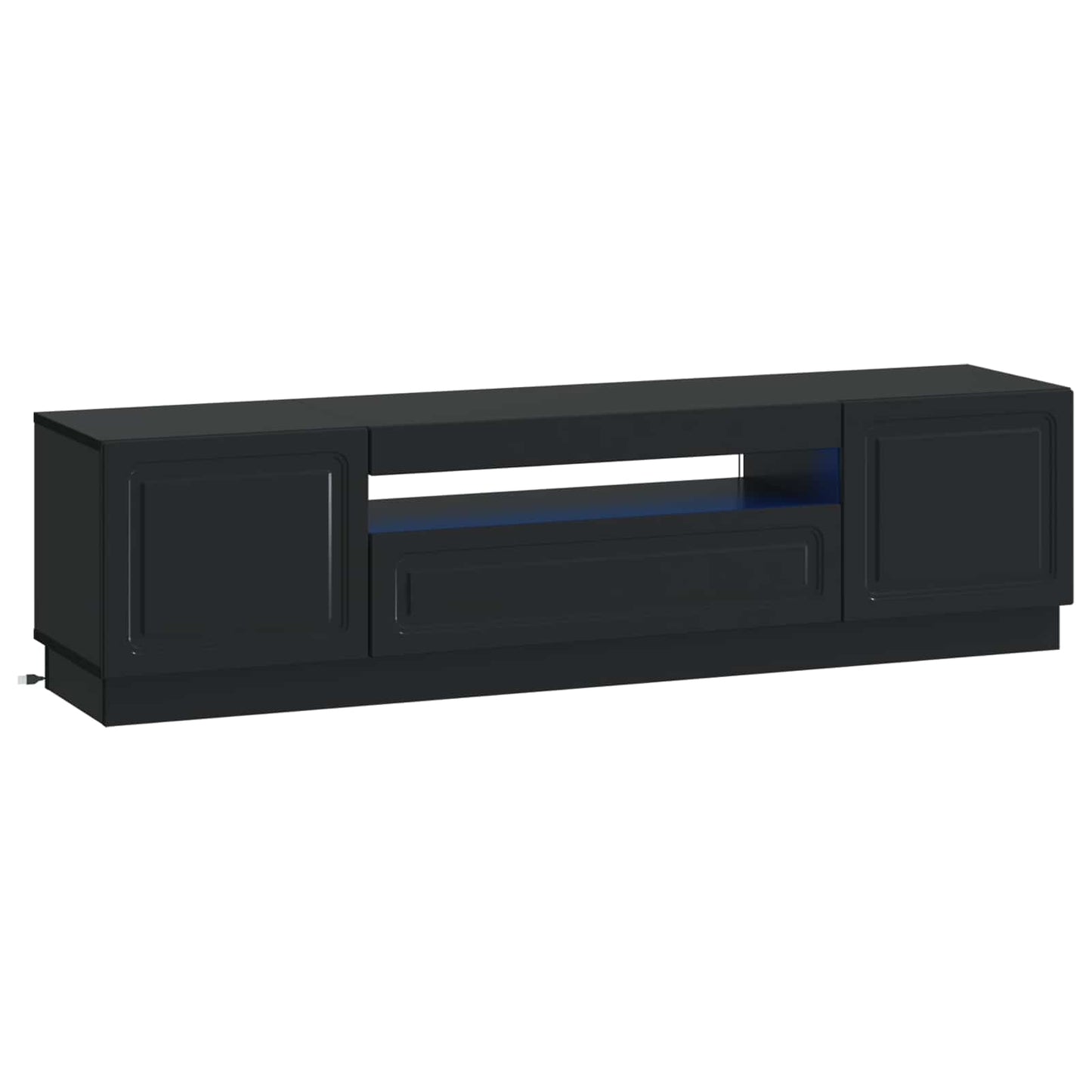 LED TV szekrény Fekete Szerelt Fa