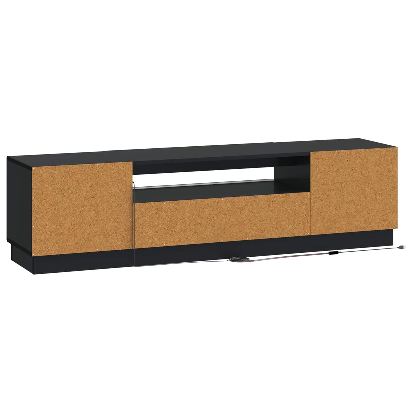 LED TV szekrény Fekete Szerelt Fa