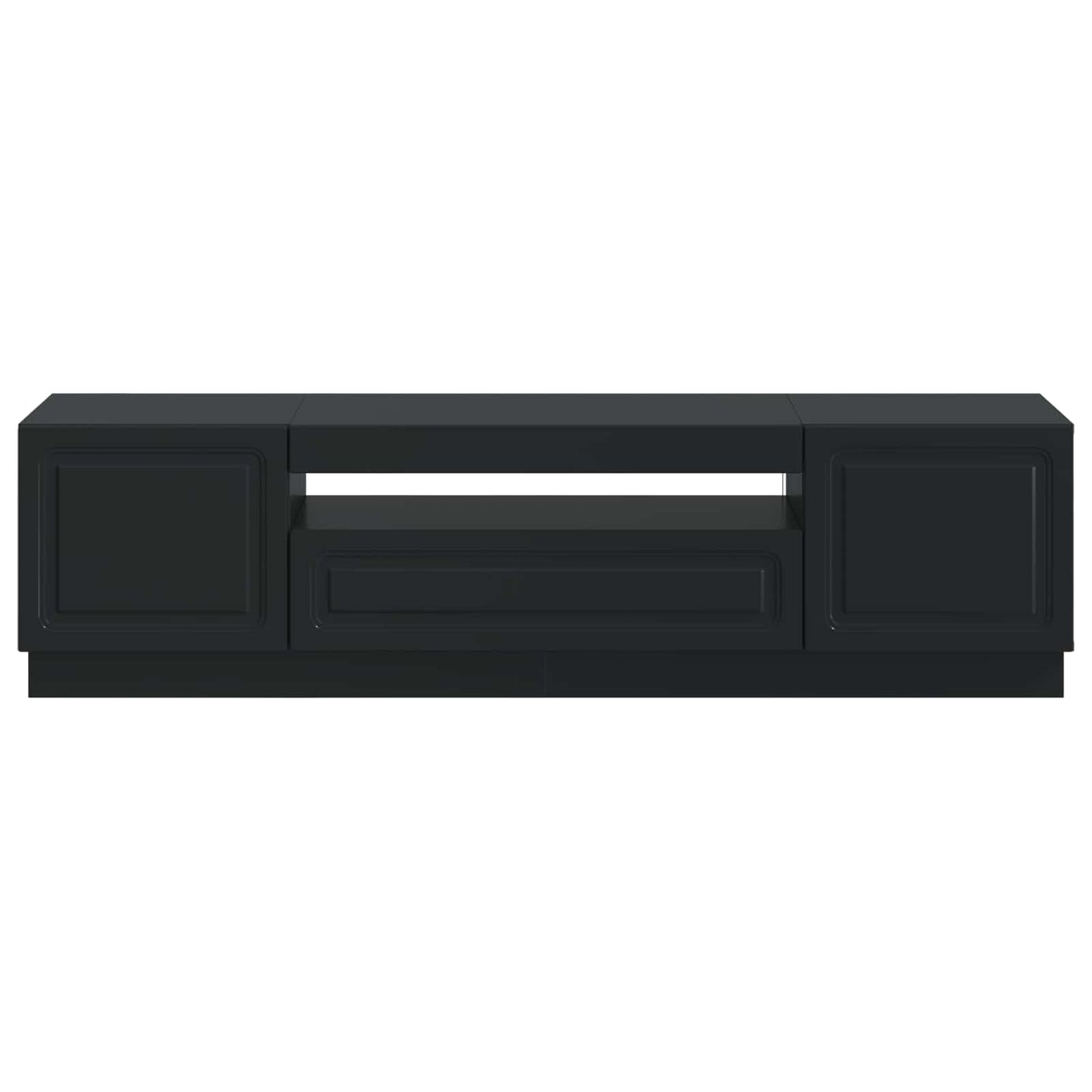 LED TV szekrény Fekete Szerelt Fa