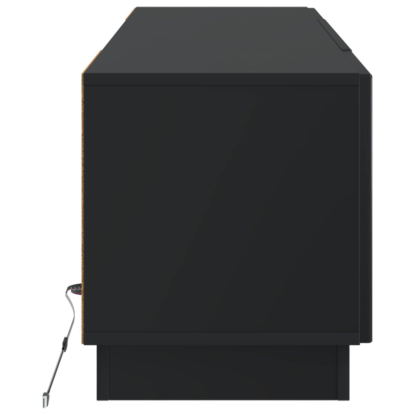 LED TV szekrény Fekete Szerelt Fa