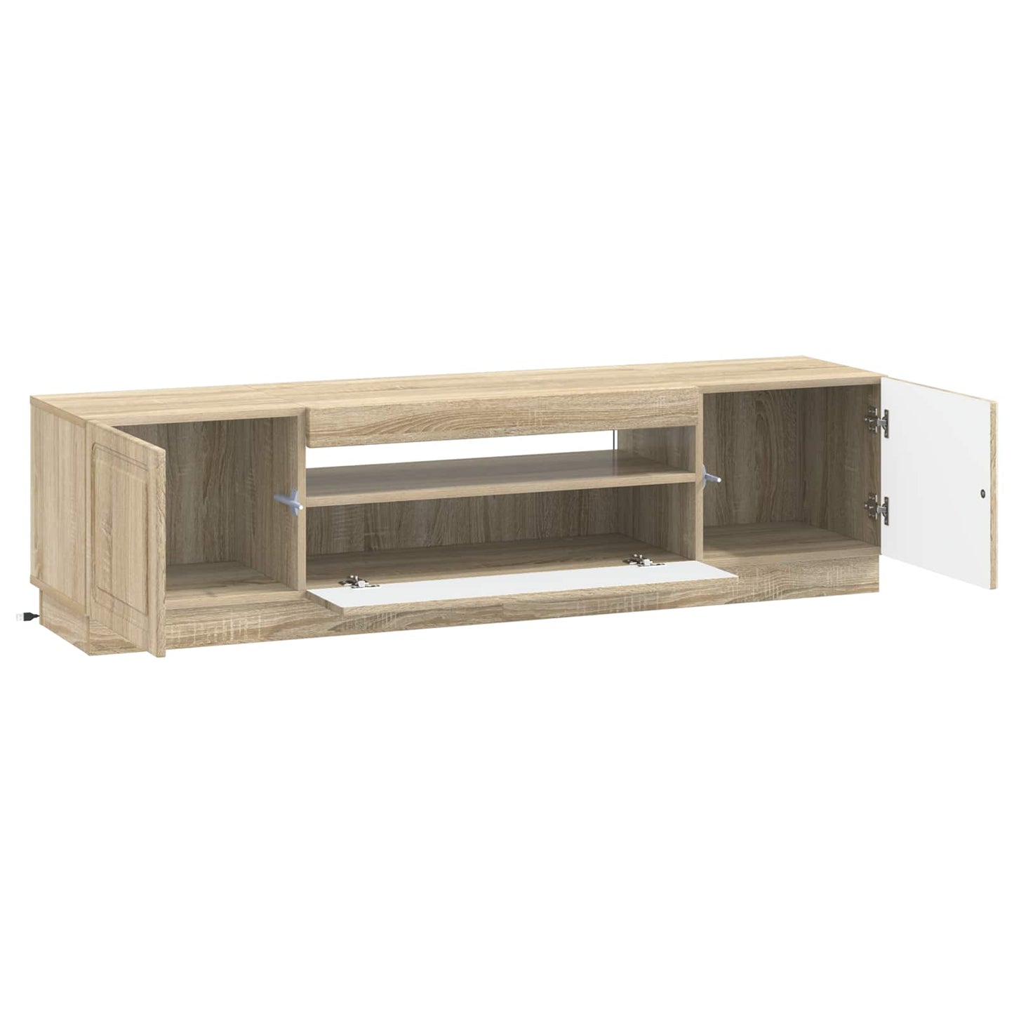 LED TV szekrény Sonoma Tölgy Szerelt Fa