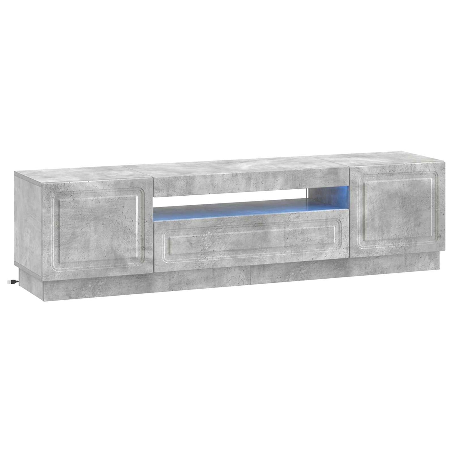 LED TV szekrény Betonszürke Szerelt Fa