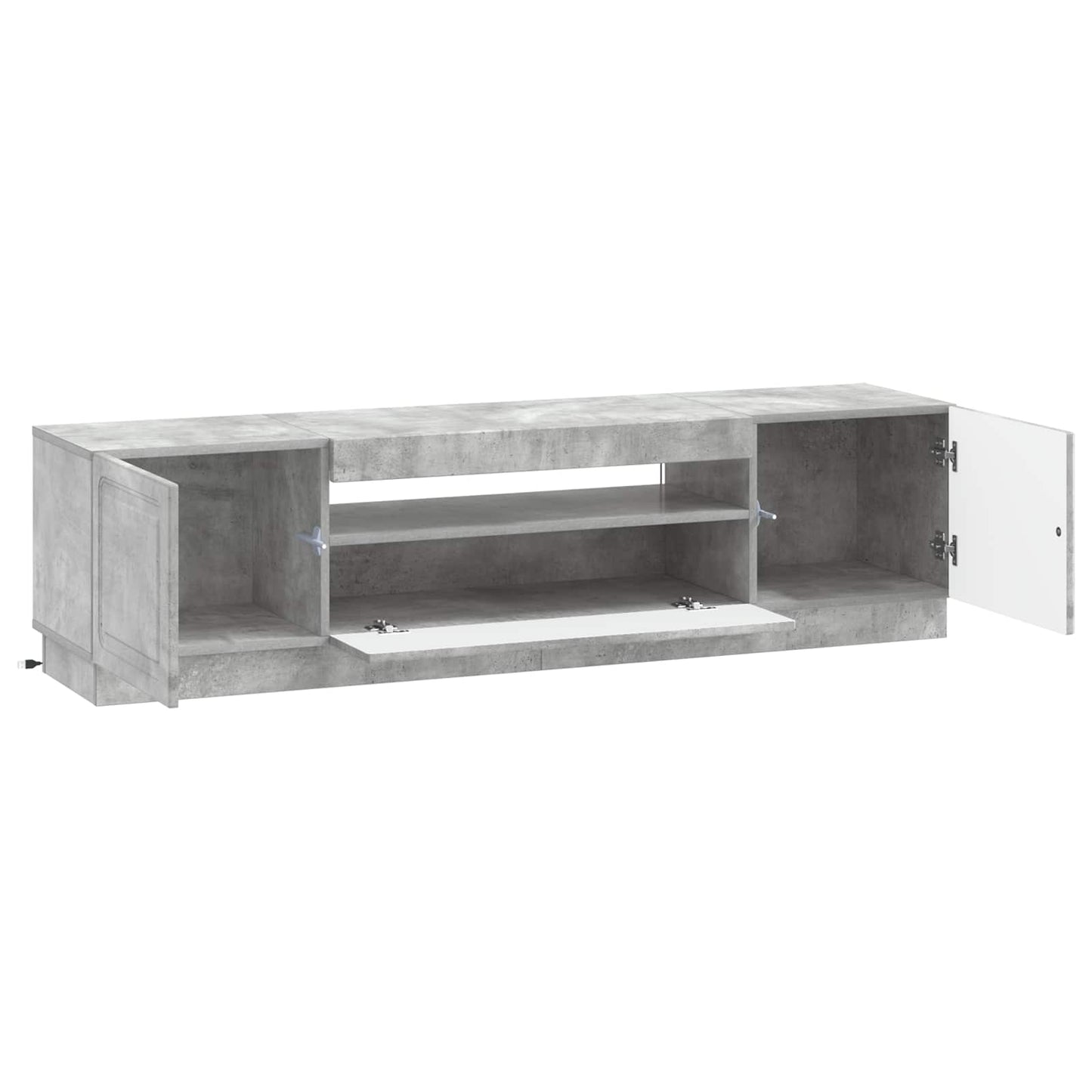 LED TV szekrény Betonszürke Szerelt Fa