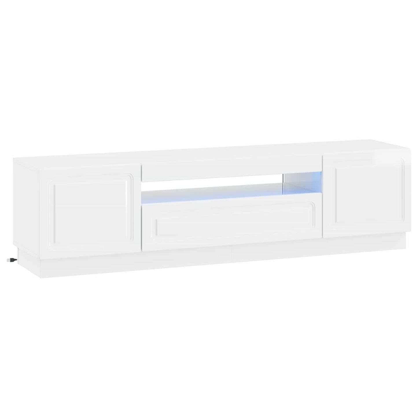 LED TV szekrény Magasfényű Fehér Szerelt Fa