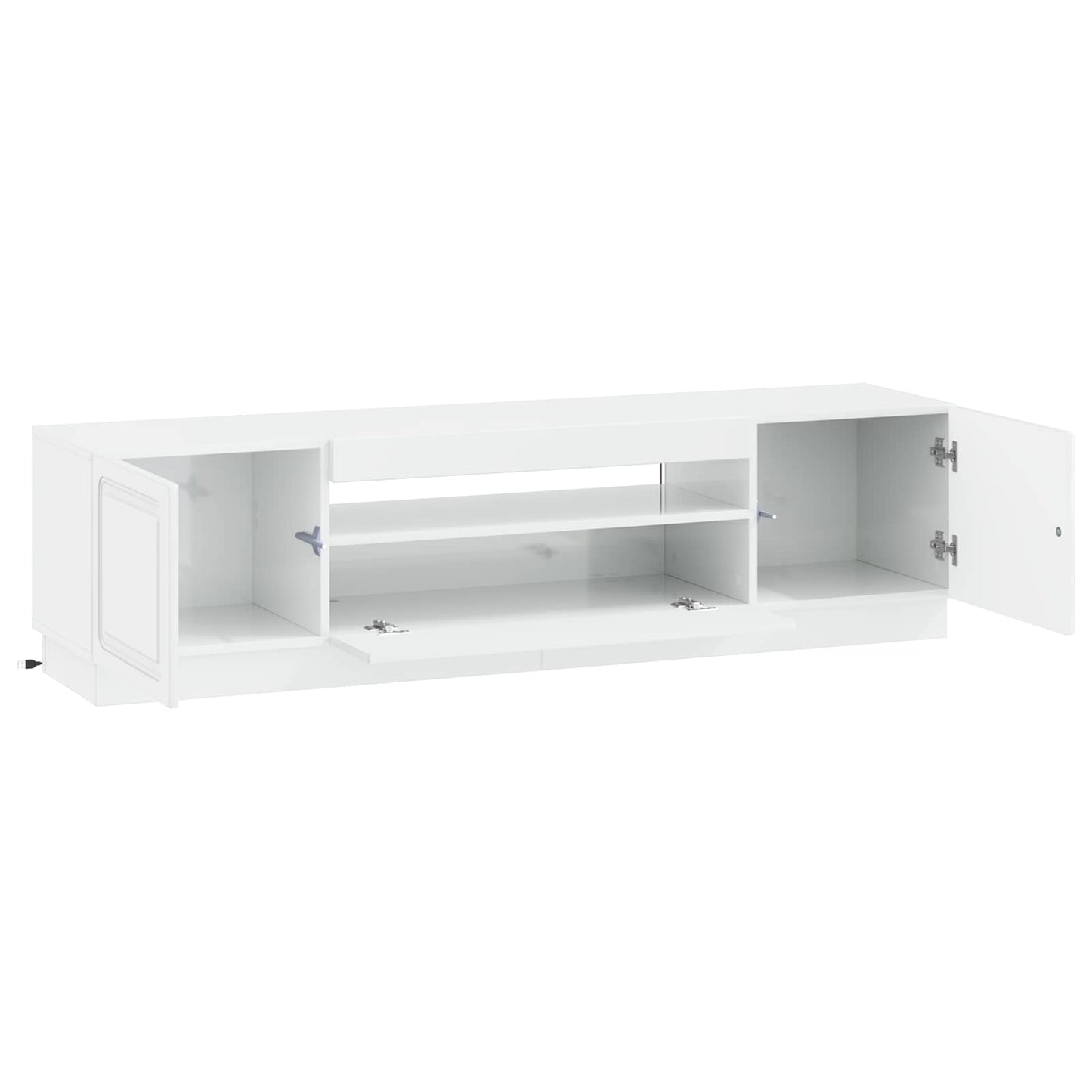 LED TV szekrény Magasfényű Fehér Szerelt Fa