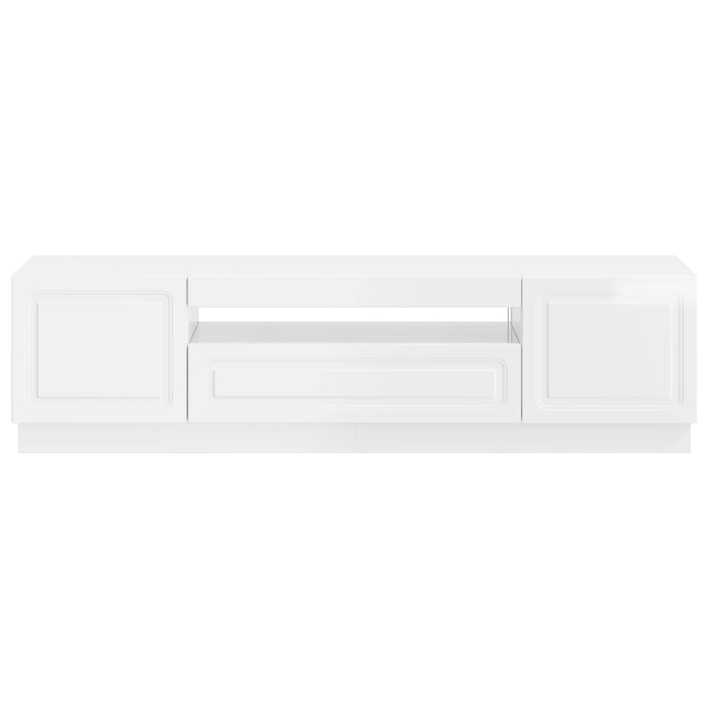 LED TV szekrény Magasfényű Fehér Szerelt Fa