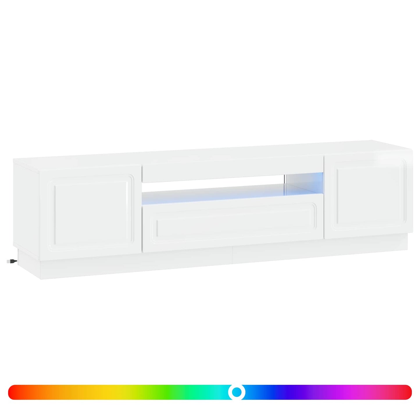 LED TV szekrény Magasfényű Fehér Szerelt Fa