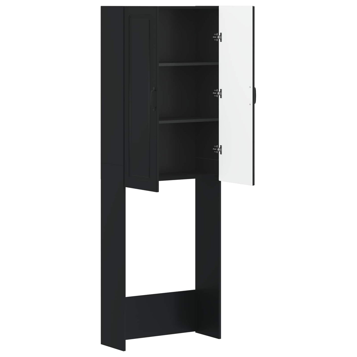 WC Szekrény UTRECHT Fekete 66 x 25,5 x 190 cm Szerelt Fa