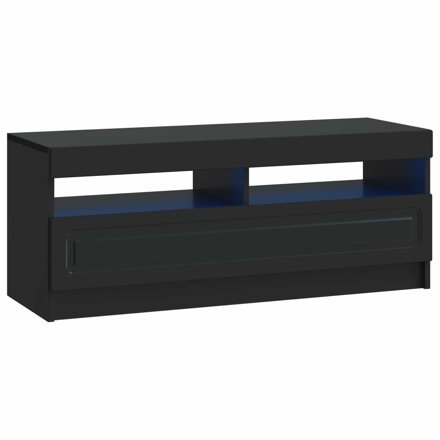 LED TV szekrény Fekete Szerelt Fa