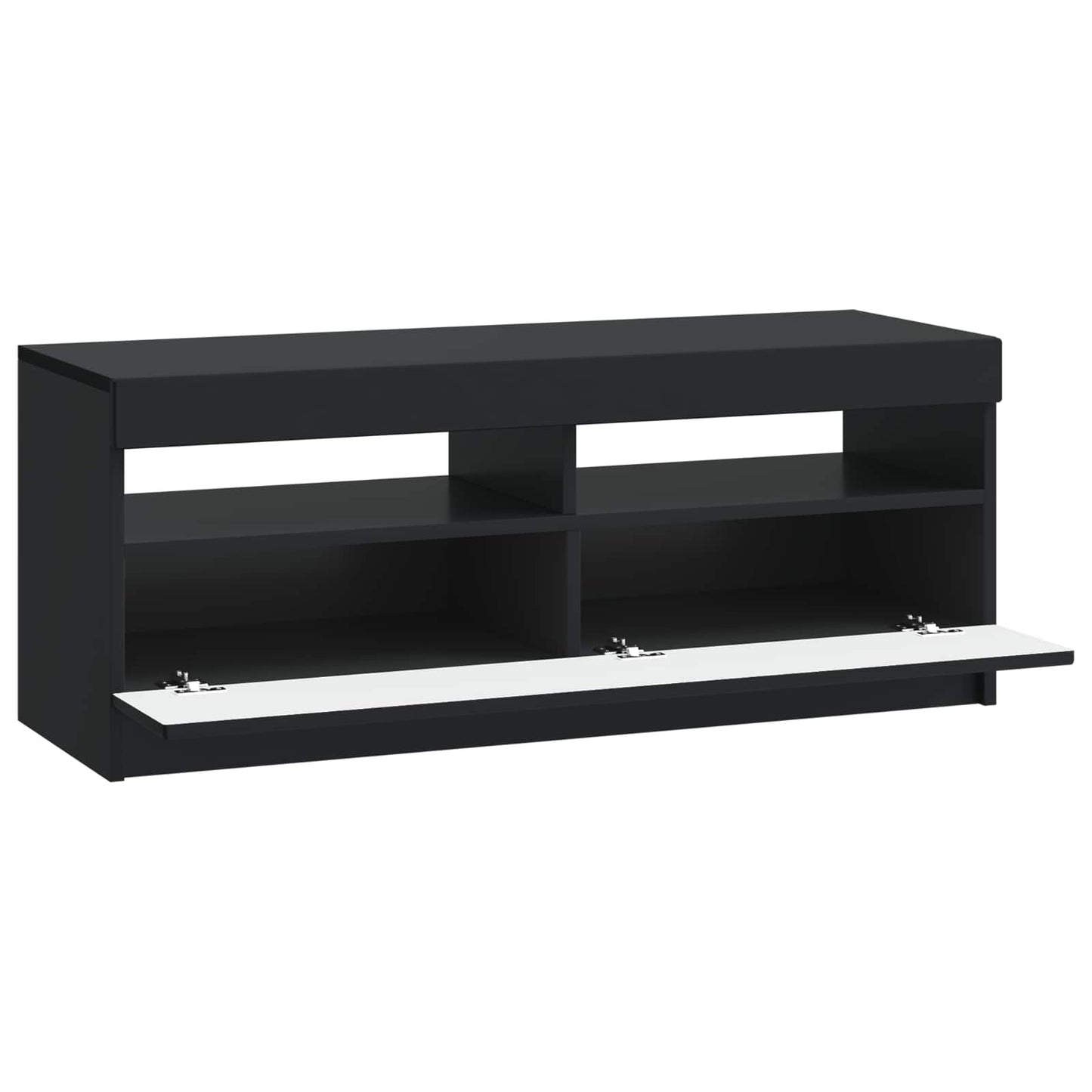 LED TV szekrény Fekete Szerelt Fa
