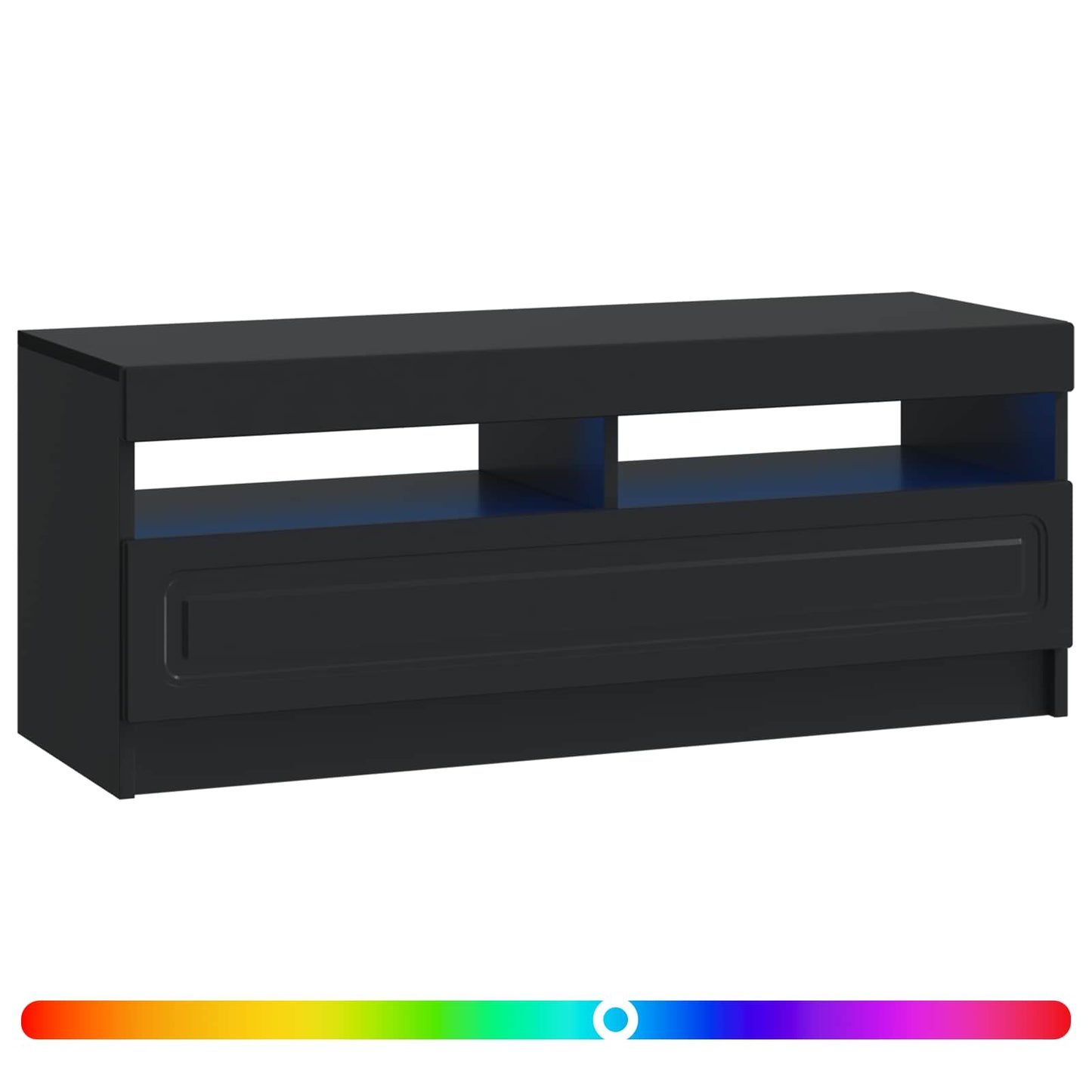 LED TV szekrény Fekete Szerelt Fa