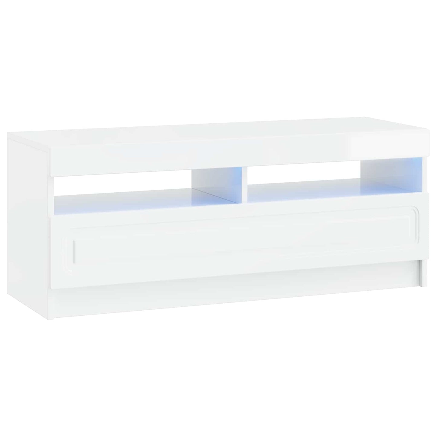 LED TV szekrény Magasfényű Fehér Szerelt Fa