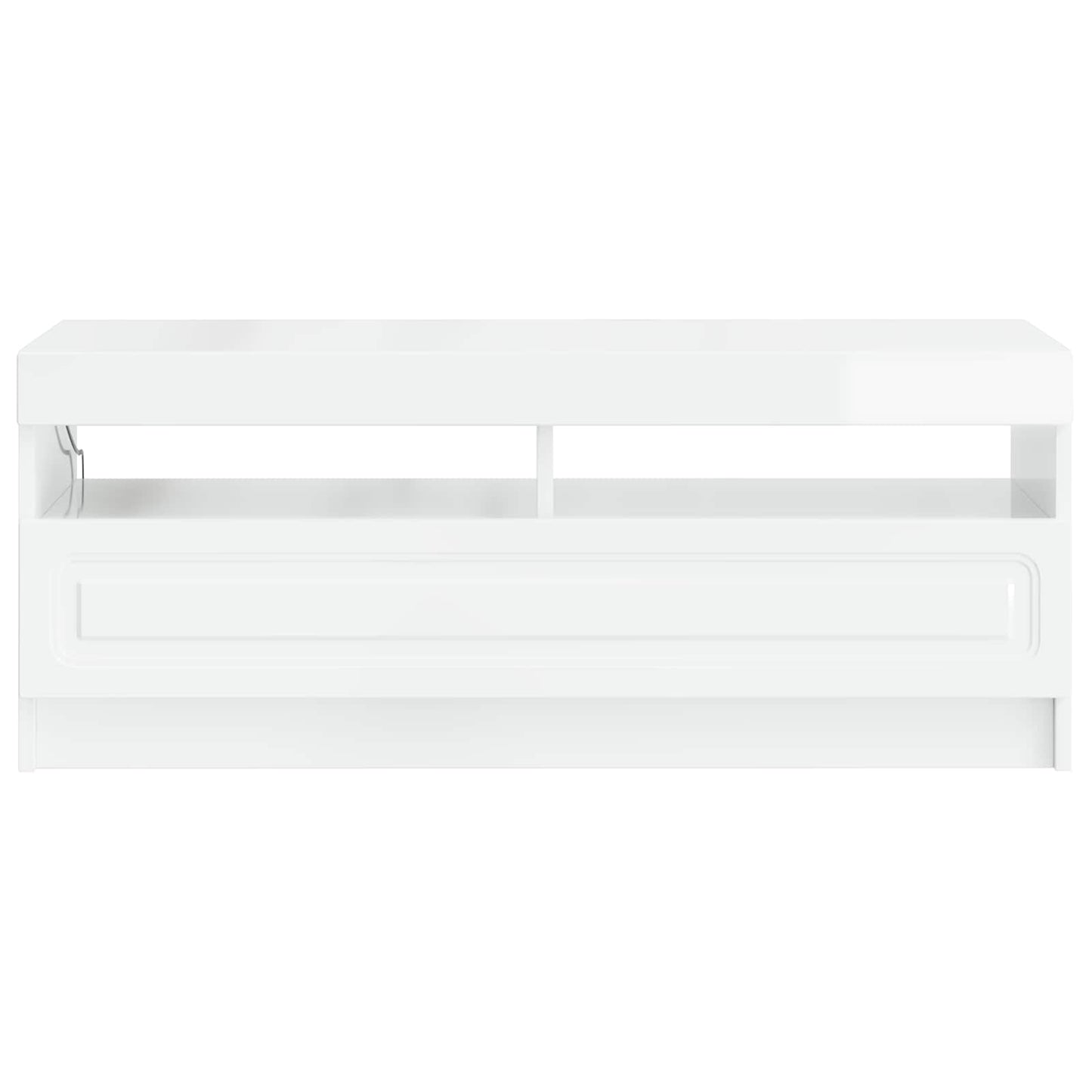 LED TV szekrény Magasfényű Fehér Szerelt Fa