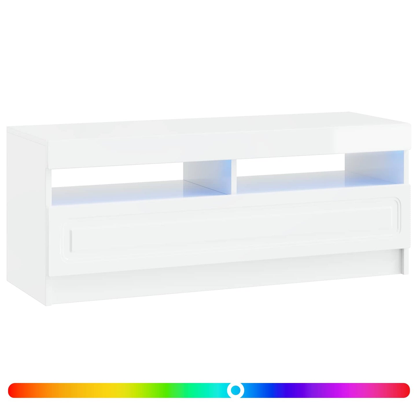 LED TV szekrény Magasfényű Fehér Szerelt Fa