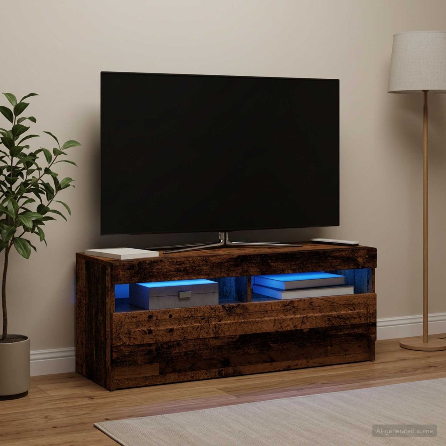 LED TV szekrény Antik Fa Szerelt Fa