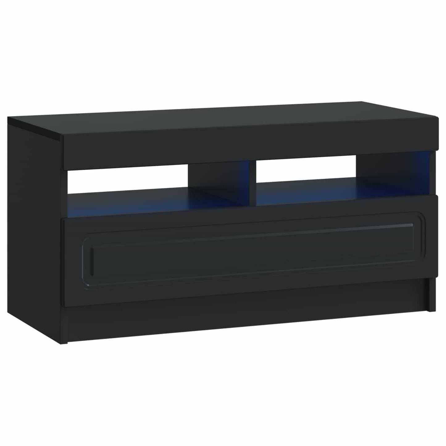 LED TV szekrény Fekete Szerelt Fa