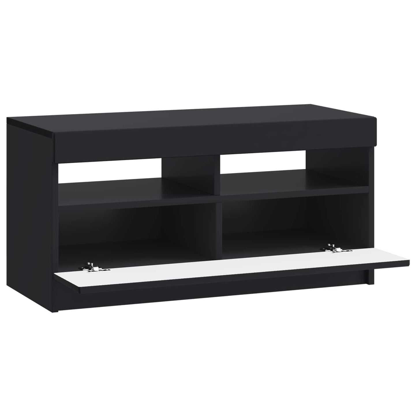 LED TV szekrény Fekete Szerelt Fa