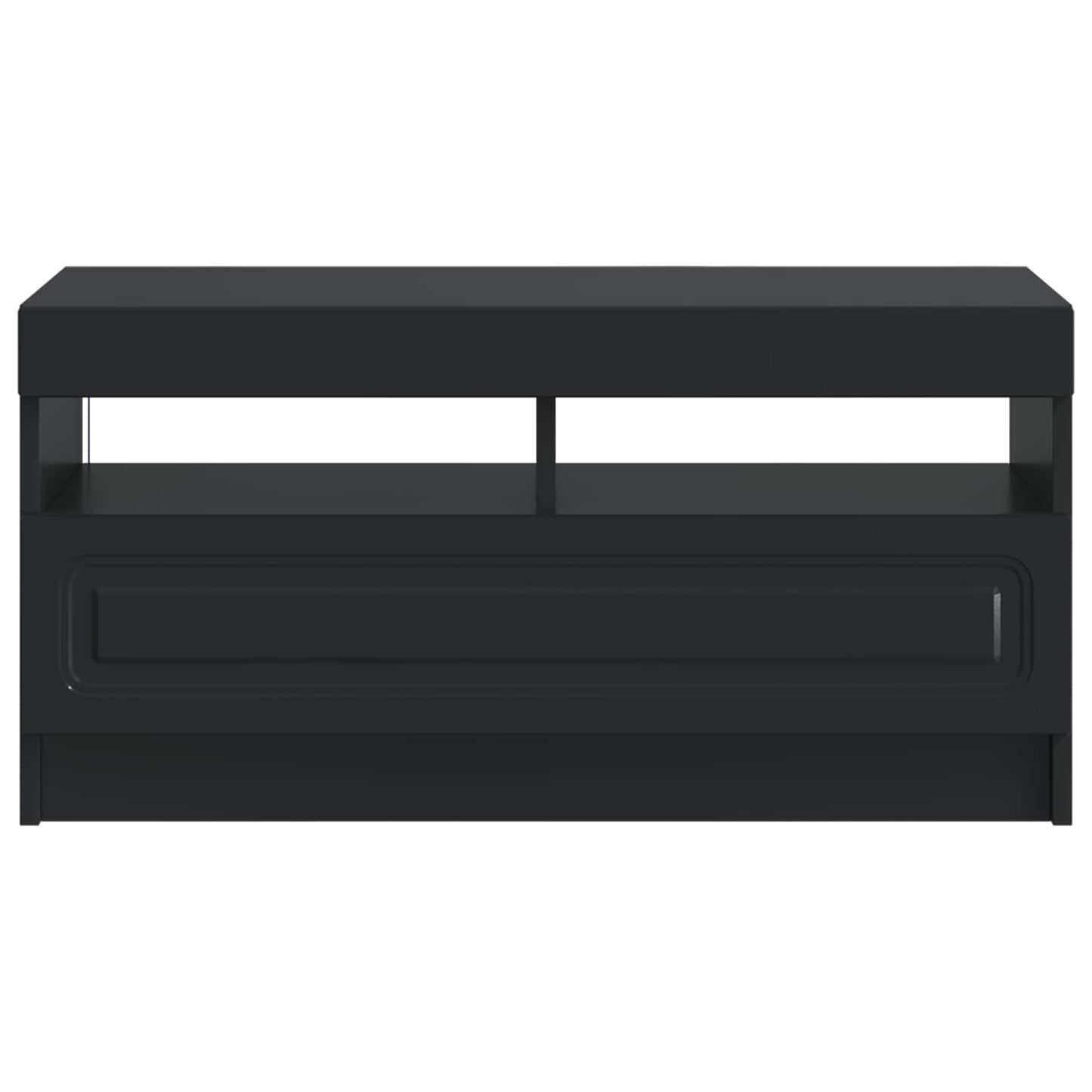 LED TV szekrény Fekete Szerelt Fa