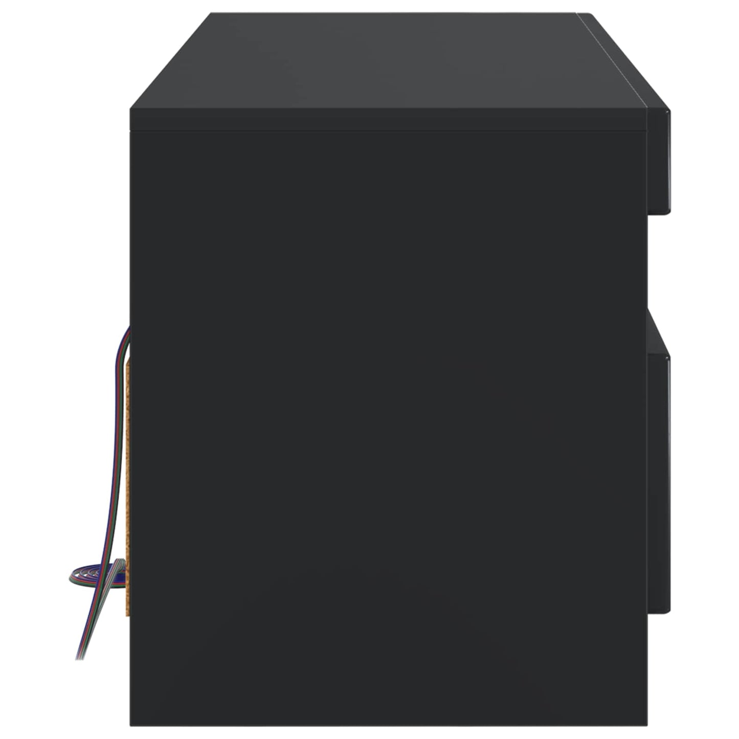 LED TV szekrény Fekete Szerelt Fa