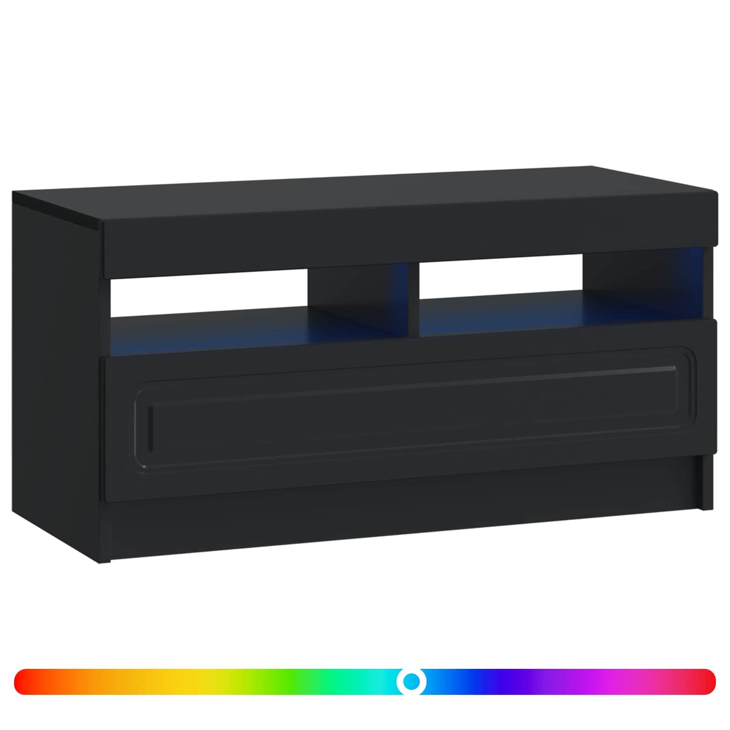 LED TV szekrény Fekete Szerelt Fa