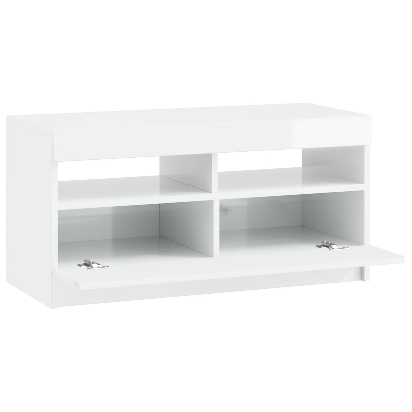 LED TV szekrény Magasfényű Fehér Szerelt Fa