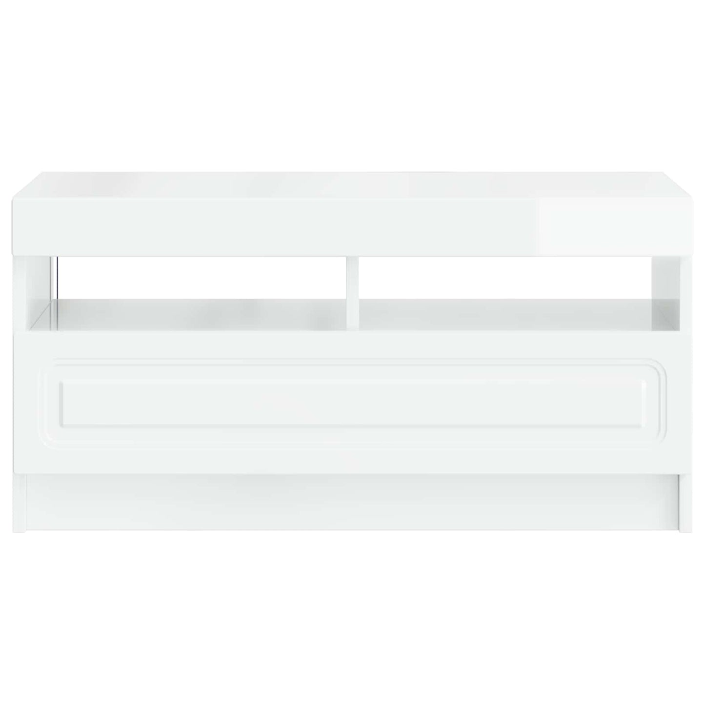 LED TV szekrény Magasfényű Fehér Szerelt Fa
