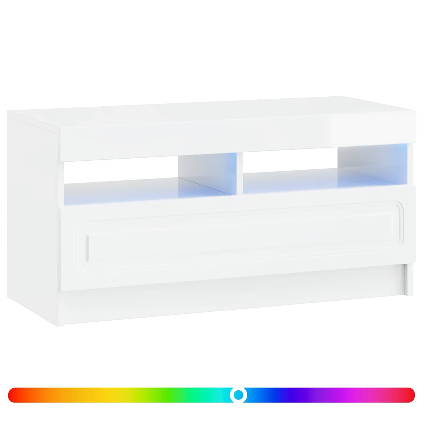 LED TV szekrény Magasfényű Fehér Szerelt Fa