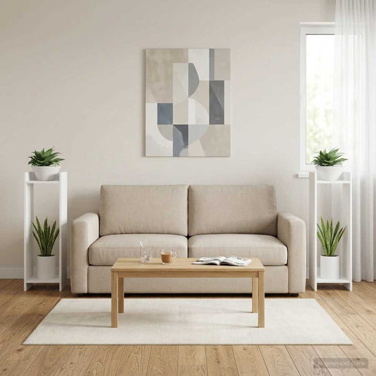Növényállvány polcokkal 2 pcs Fehér 30 x 30 x 100 cm Mérnöki fa