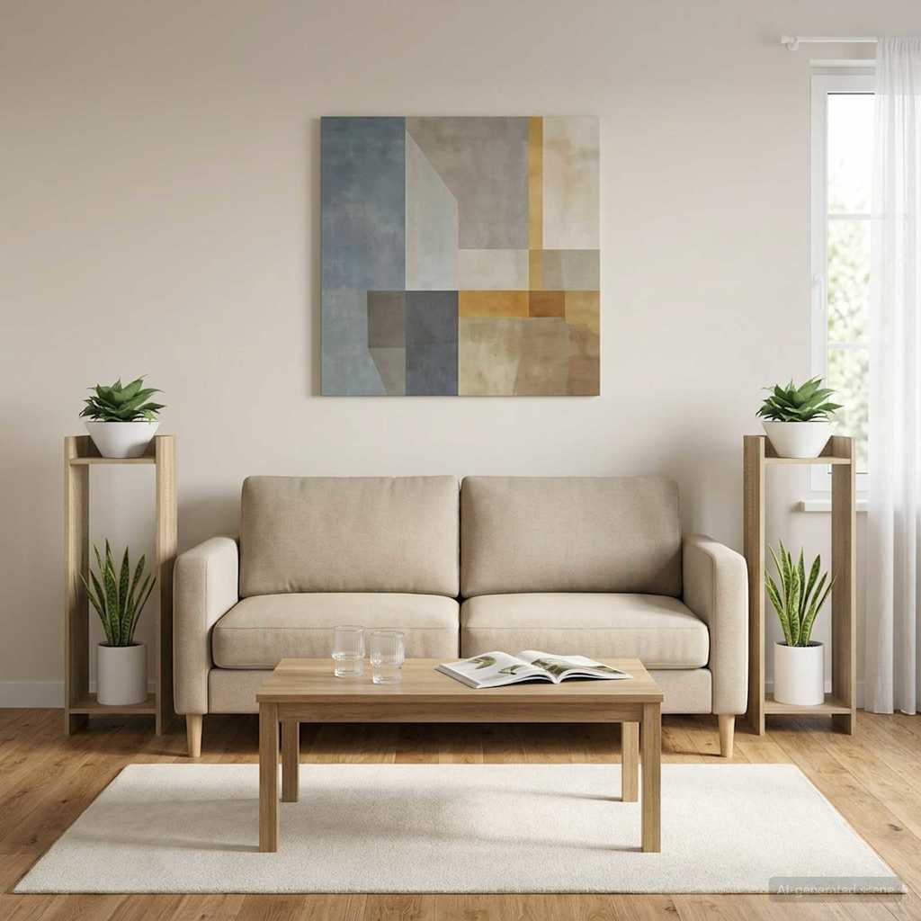 Növényállvány 2 db Sonoma tölgy 30 x 30 x 100 cm Mérnöki fa