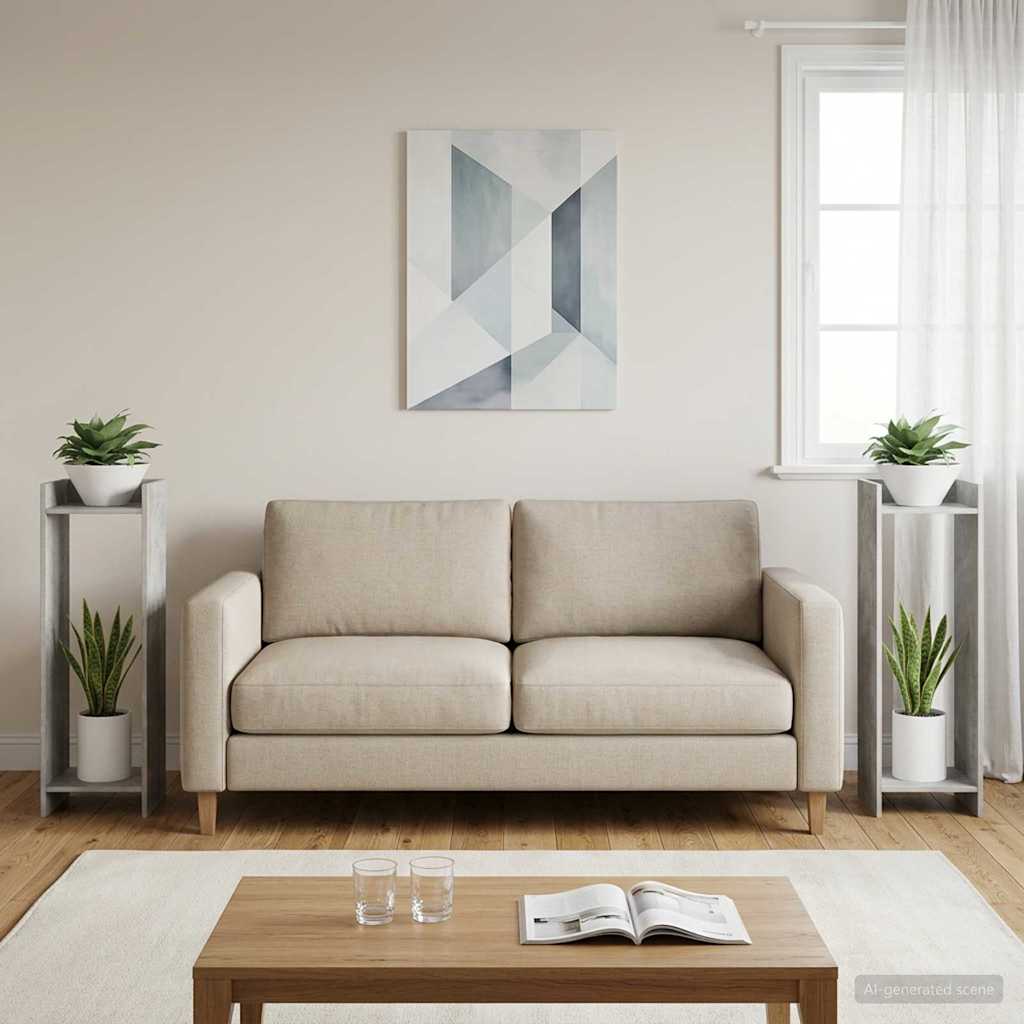 Növényállvány 2 db Beton Szürke 30 x 30 x 100 cm Mérnöki fa