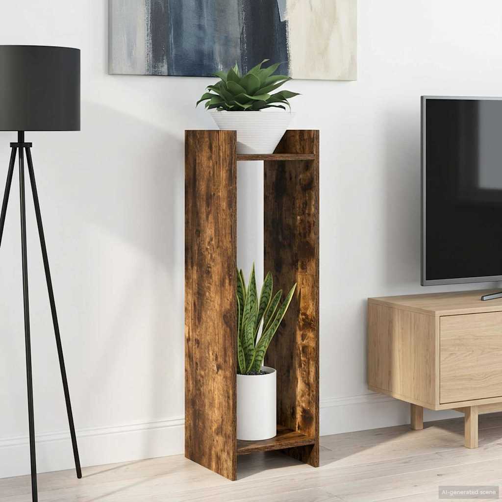 Növényállvány Füstölt Tölgy 30 x 30 x 100 cm Mérnöki fa