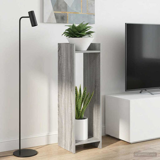Növényállvány 2 pcs Szürke Sonoma 30 x 30 x 100 cm Mérnöki fa
