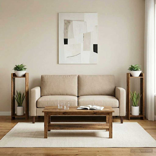 Növényállvány 2 pcs Öreg fa 30 x 30 x 100 cm Mérnöki fa
