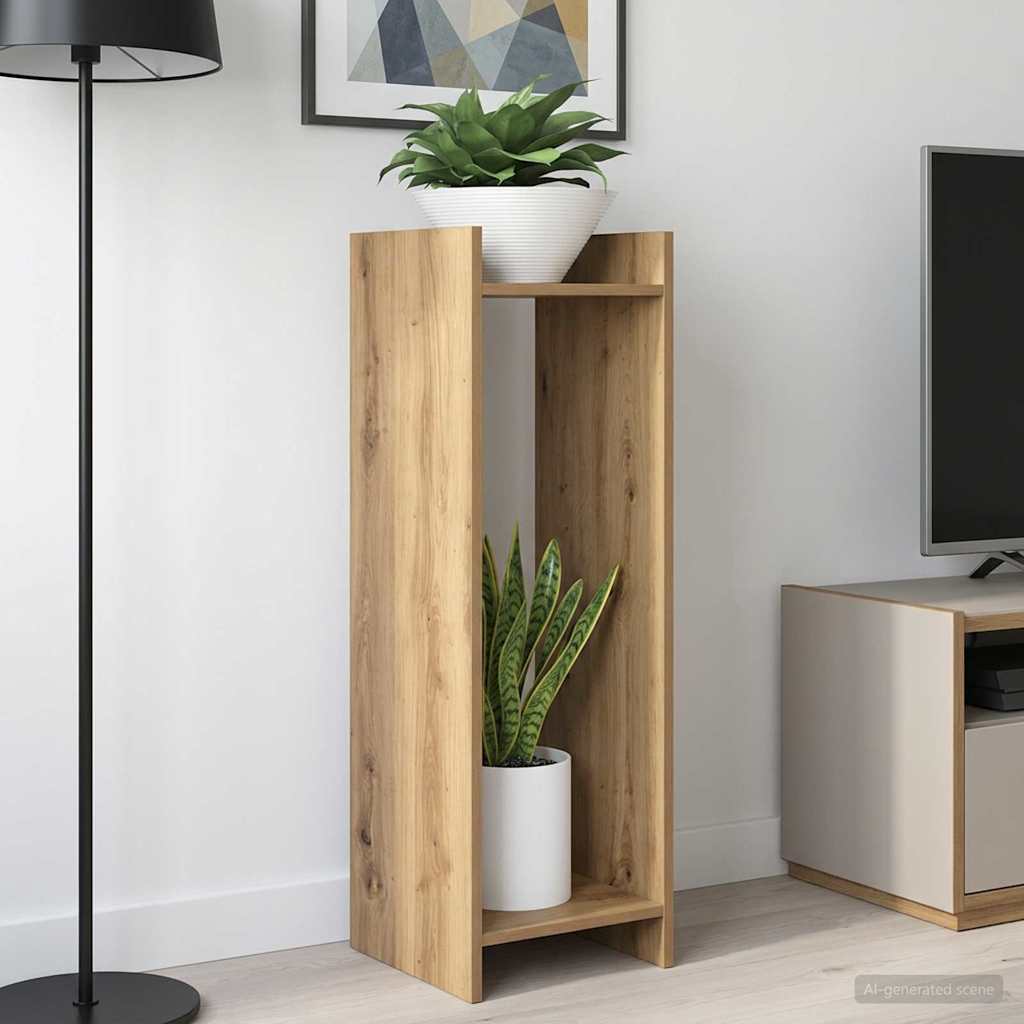Növényállvány Kézműves Tölgy 30 x 30 x 100 cm Mérnöki fa