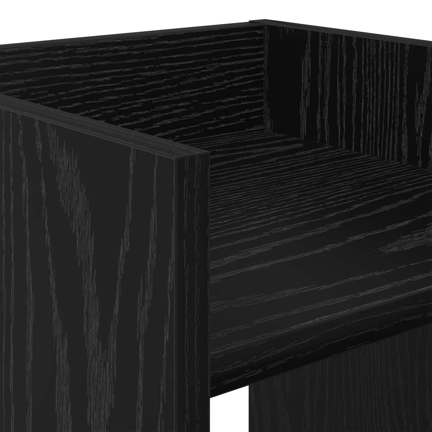 Növényállvány polcokkal Fekete Tölgy 30 x 30 x 80 cm Mérnöki fa