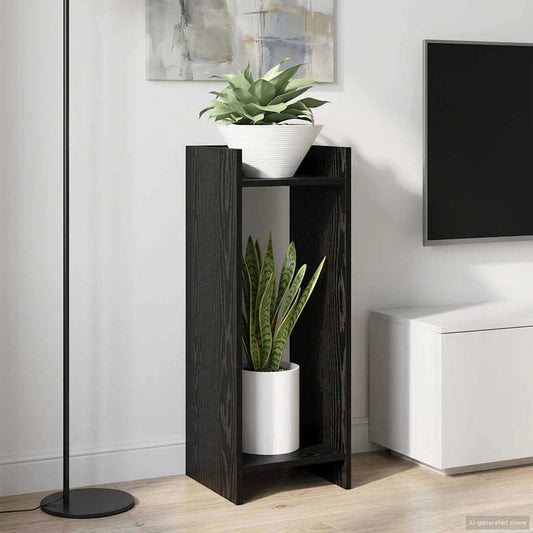 Növényállvány 2 db Fekete Tölgy 30 x 30 x 80 cm Mérnöki fa