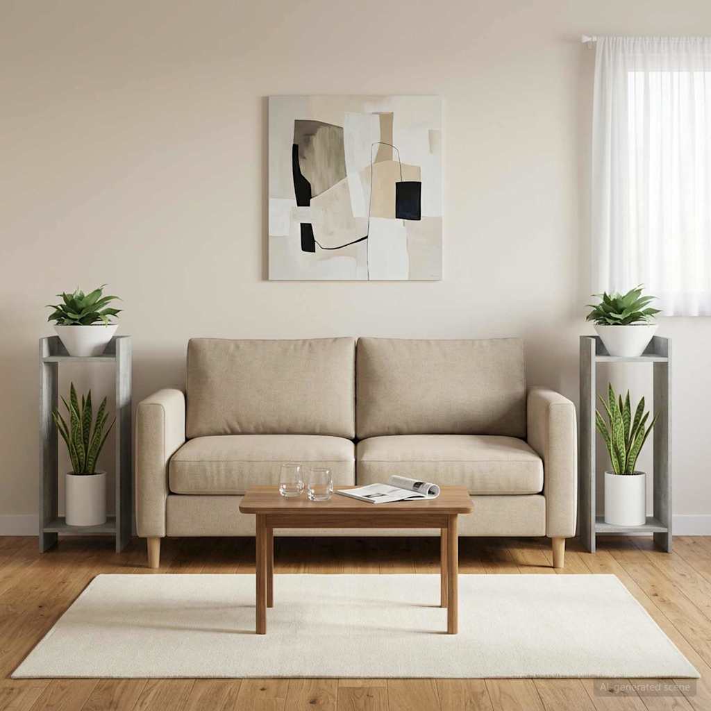 Növényállvány 2 db Beton Szürke 30 x 30 x 80 cm Mérnöki fa