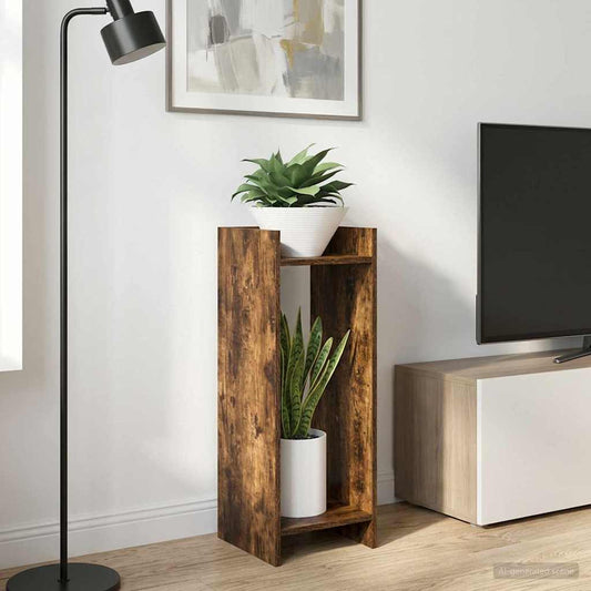 Növényállvány 2 pcs Füstölt Tölgy 30 x 30 x 80 cm Mérnöki fa