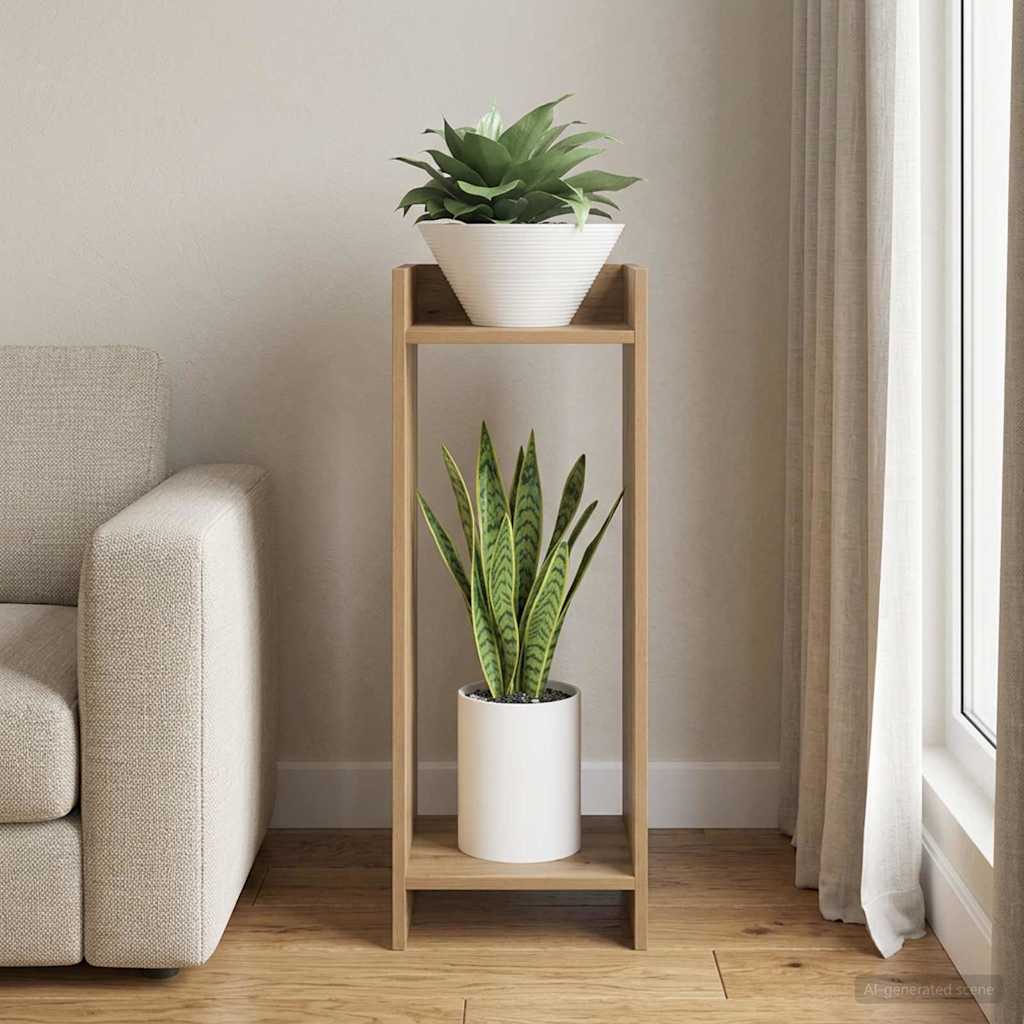 Növényállvány Kézműves Tölgy 30 x 30 x 80 cm Mérnöki fa