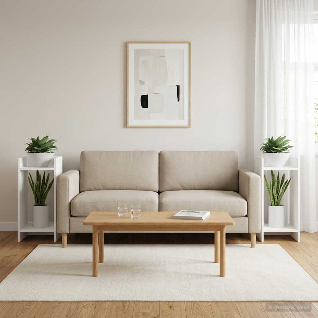 Növényállvány 2 db Fehér 30 x 30 x 60 cm Mérnöki fa