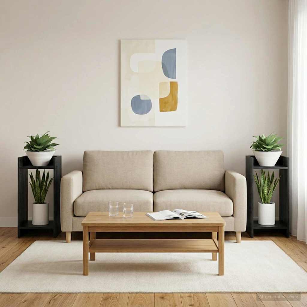 Növényállvány Fekete Tölgy 30 x 30 x 60 cm Mérnöki fa
