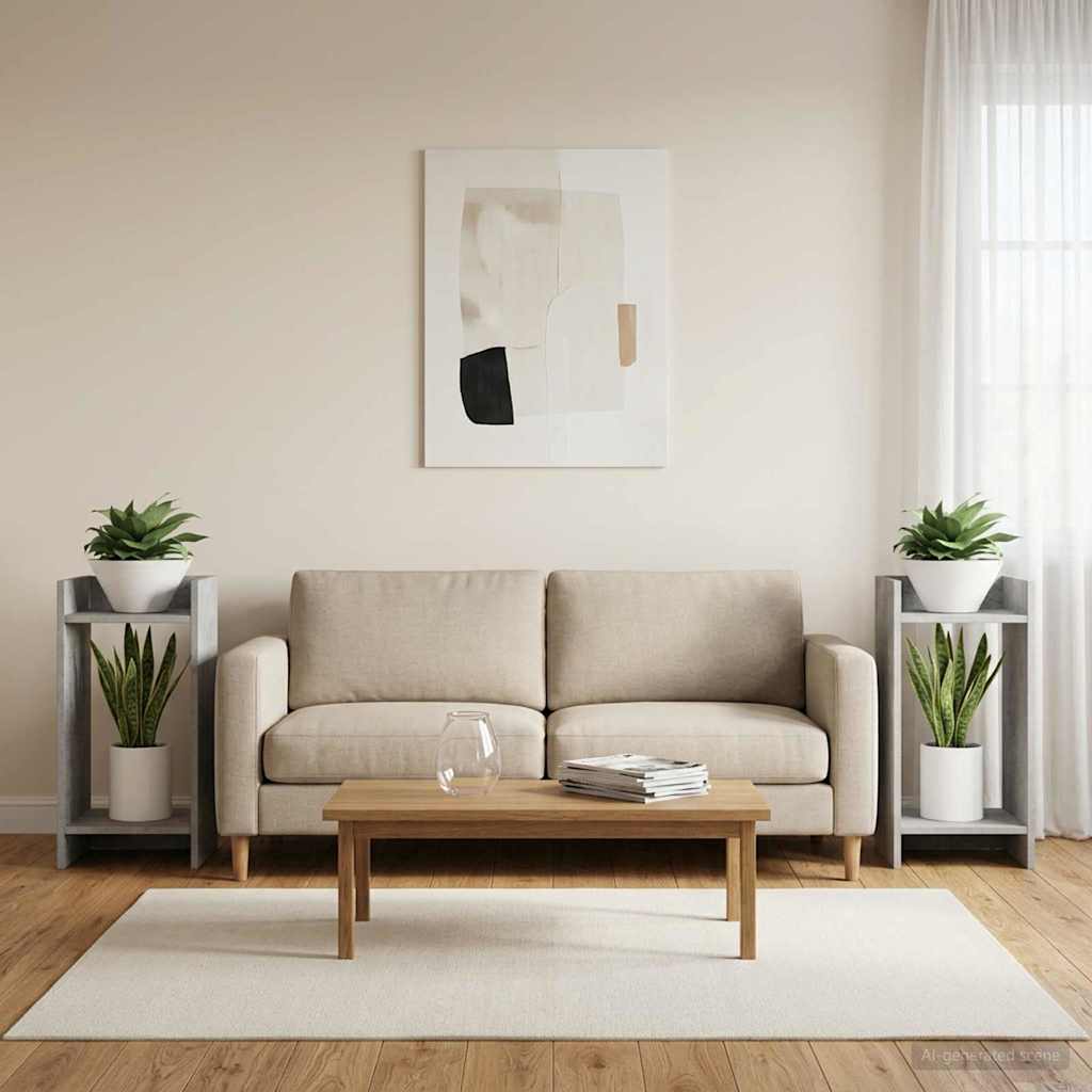 Növényállvány 2 db Beton Szürke 30 x 30 x 60 cm Mérnöki fa