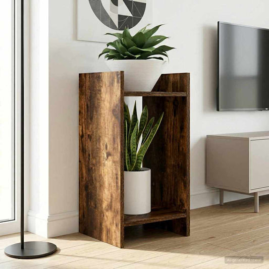 Növényállvány 2 pcs Füstölt Tölgy 30 x 30 x 60 cm Mérnöki fa