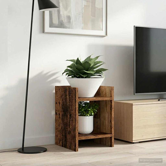 Növényállvány 2 pcs Öreg fa 30 x 30 x 40 cm Mérnöki fa