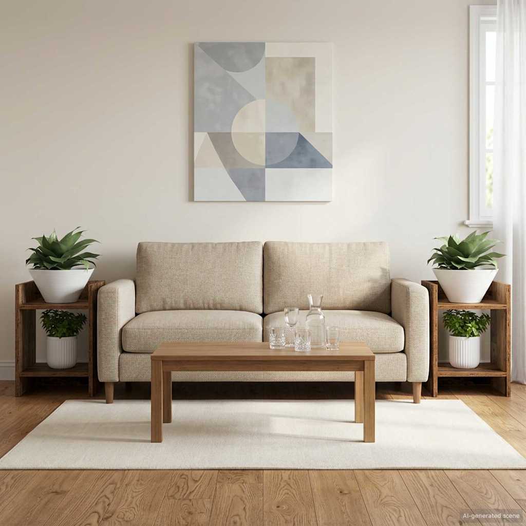 Növényállvány 2 db Öreg fa 30 x 30 x 40 cm Mérnöki fa
