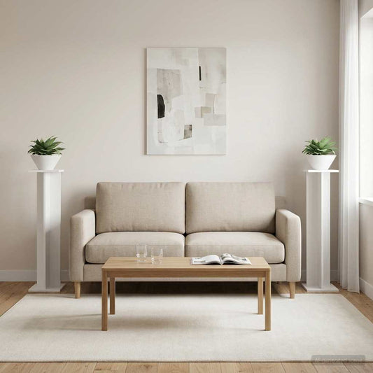 Növényállvány 2 pcs Fehér 25 x 25,5 x 100,5 cm Mérnöki fa
