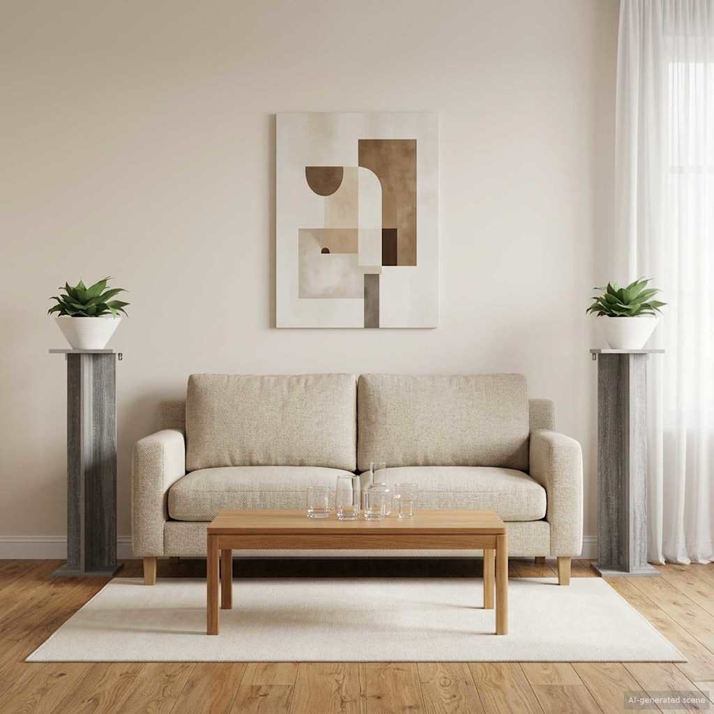 Növényállvány 2 pcs Szürke Sonoma 25 x 25,5 x 100,5 cm