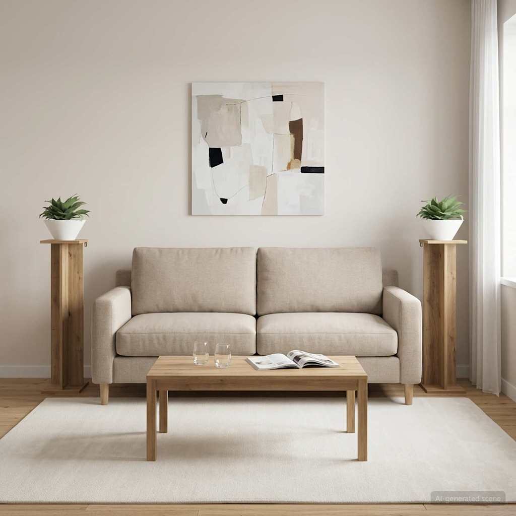 Növényállvány 2 db Kézműves Tölgy 25 x 25,5 x 100,5 cm